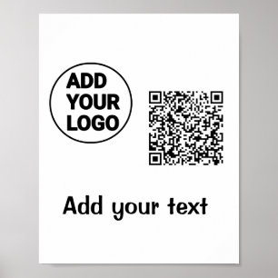 Simple minimal q r code add logo scan code name te poster