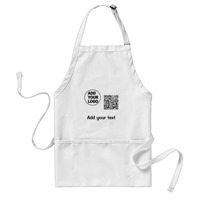 Simple minimal q r code add logo scan code name te standard apron (Front)