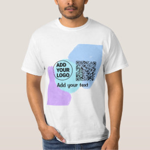 Simple minimal q r code add logo scan code name te T-Shirt