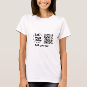Simple minimal q r code add logo scan code name te T-Shirt
