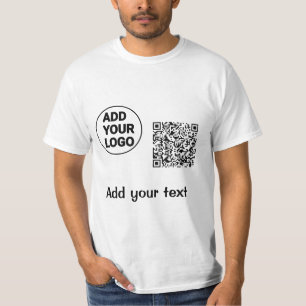 Simple minimal q r code add logo scan code name te T-Shirt