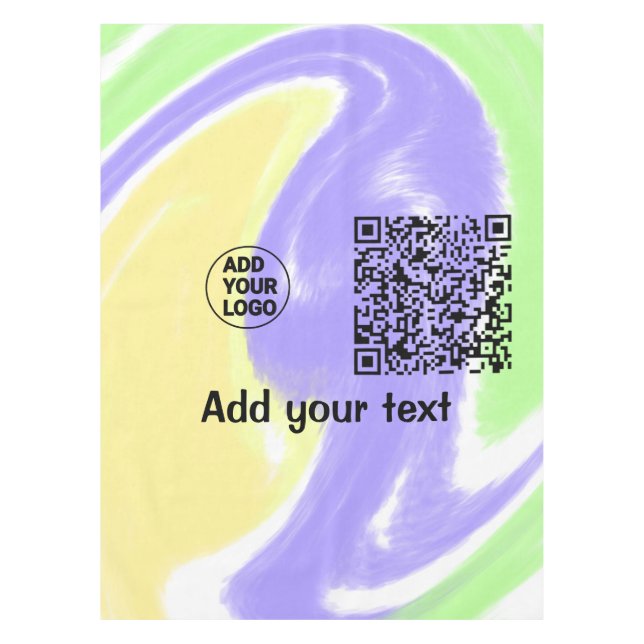 Simple minimal q r code add logo scan code name te tablecloth (Front)