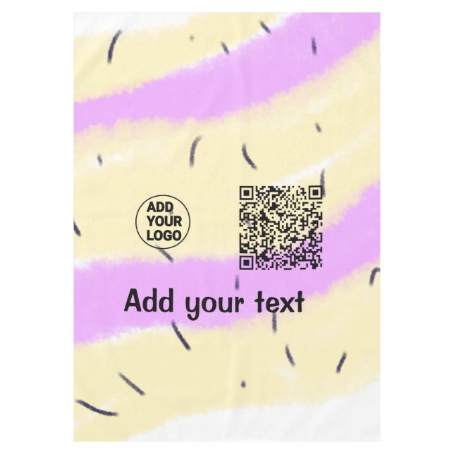 Simple minimal q r code add logo scan code name te tablecloth (Front)