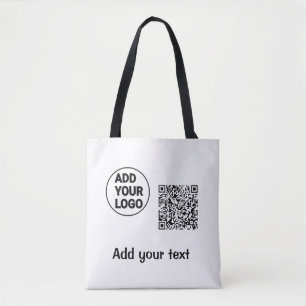 Simple minimal q r code add logo scan code name te tote bag