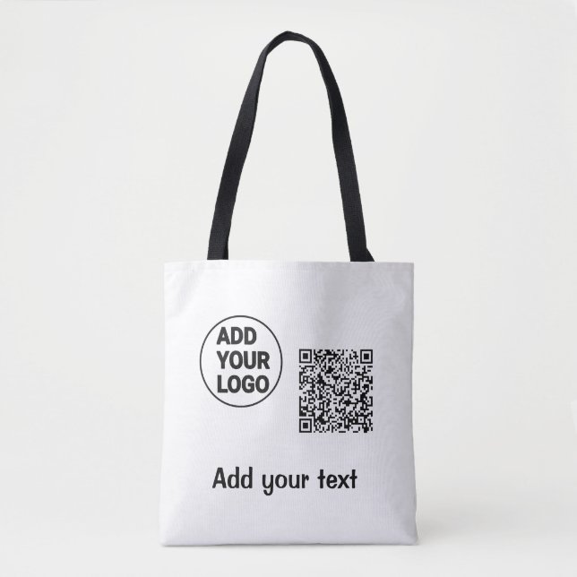 Simple minimal q r code add logo scan code name te tote bag (Front)