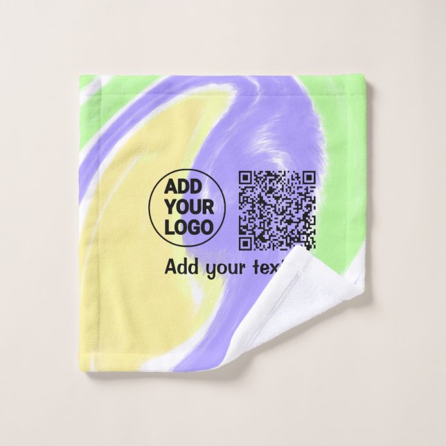 Simple minimal q r code add logo scan code name te wash cloth (Wash Cloth)