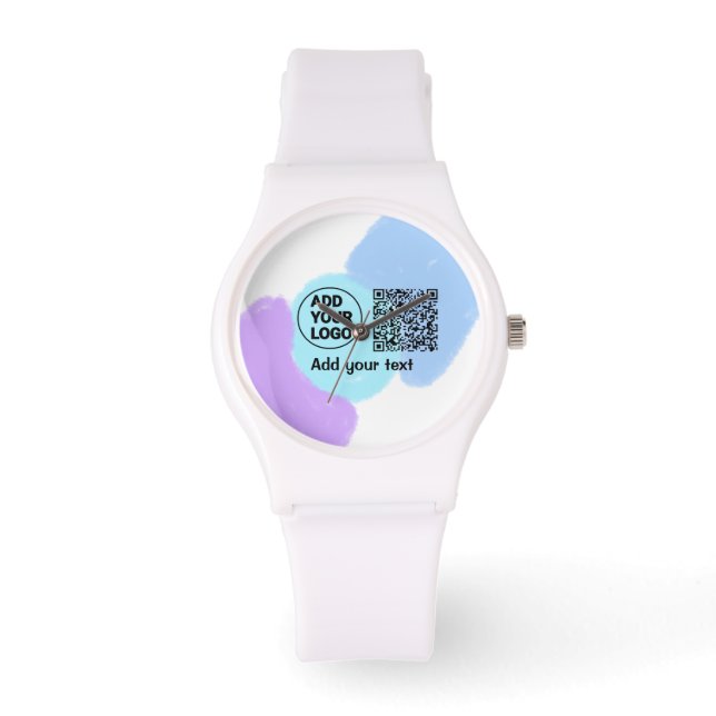 Simple minimal q r code add logo scan code name te watch (Front)