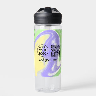 Simple minimal q r code add logo scan code name te water bottle