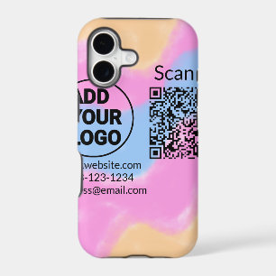 Simple minimal q r code add logo scan code name we