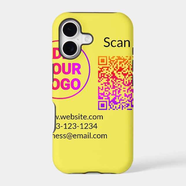 Simple minimal q r code add logo scan code name we (Back)