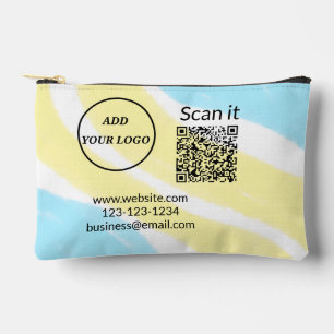 Simple minimal q r code add logo scan code name we accessory pouch