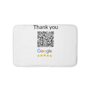 Simple minimal q r code add logo scan code name we bath mat