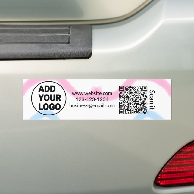 Simple minimal q r code add logo scan code name we bumper sticker (On Car)