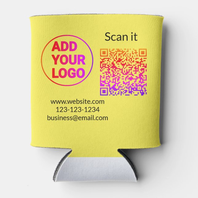 Simple minimal q r code add logo scan code name we can cooler (Front)