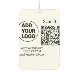 Simple minimal q r code add logo scan code name we car air freshener