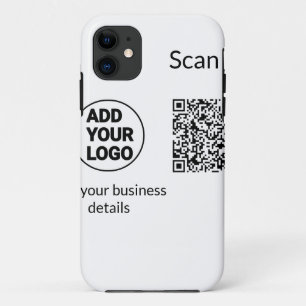 Simple minimal q r code add logo scan code name we iPhone 11 case