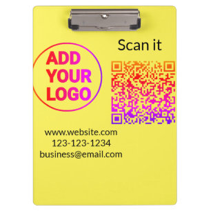 Simple minimal q r code add logo scan code name we clipboard