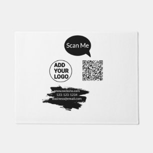Simple minimal q r code add logo scan code name we doormat
