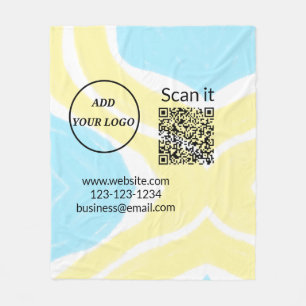 Simple minimal q r code add logo scan code name we fleece blanket