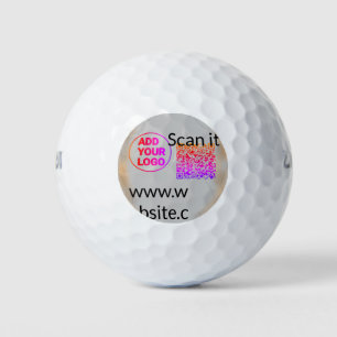 Simple minimal q r code add logo scan code name we golf balls