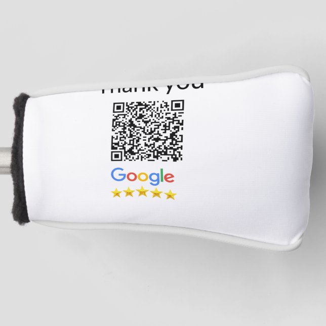 Simple minimal q r code add logo scan code name we golf head cover (Front)
