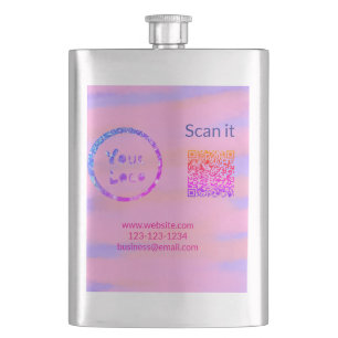 Simple minimal q r code add logo scan code name we hip flask