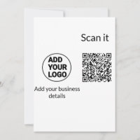 Simple minimal q r code add logo scan code name we