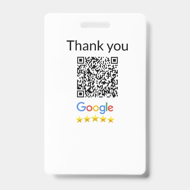 Simple minimal q r code add logo scan code name we ID badge (Front)