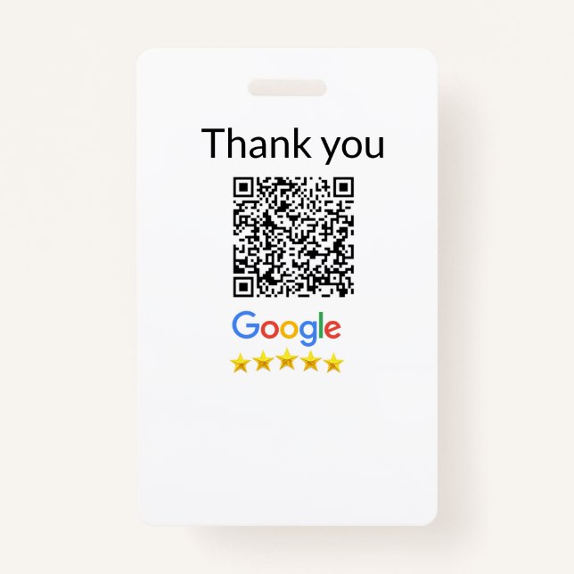 Simple minimal q r code add logo scan code name we ID badge (Front)