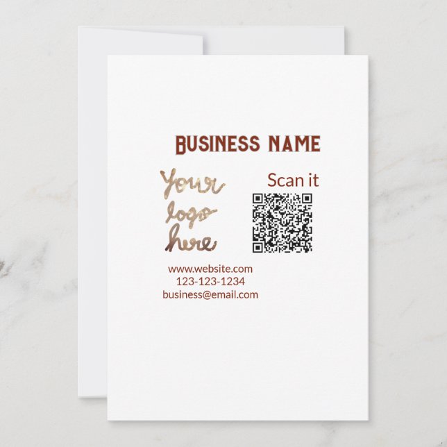 Simple minimal q r code add logo scan code name we invitation (Front)