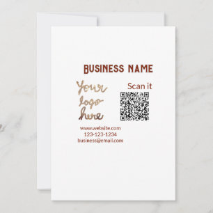 Simple minimal q r code add logo scan code name we invitation