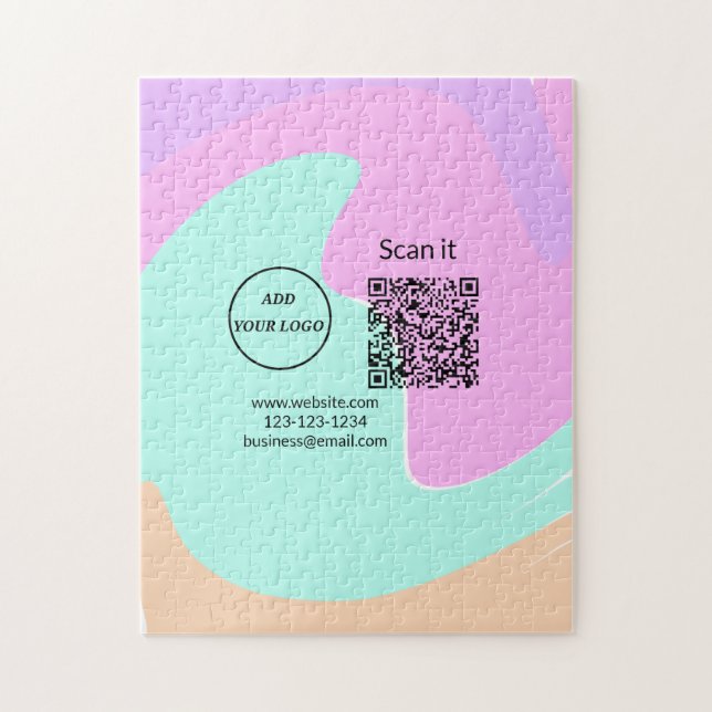 Simple minimal q r code add logo scan code name we jigsaw puzzle (Vertical)