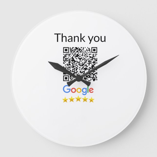 Simple minimal q r code add logo scan code name we large clock (Front)