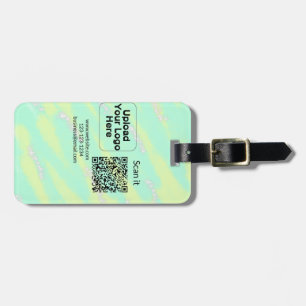 Simple minimal q r code add logo scan code name we luggage tag