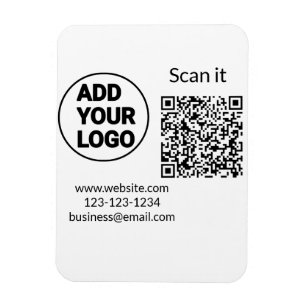 Simple minimal q r code add logo scan code name we magnet