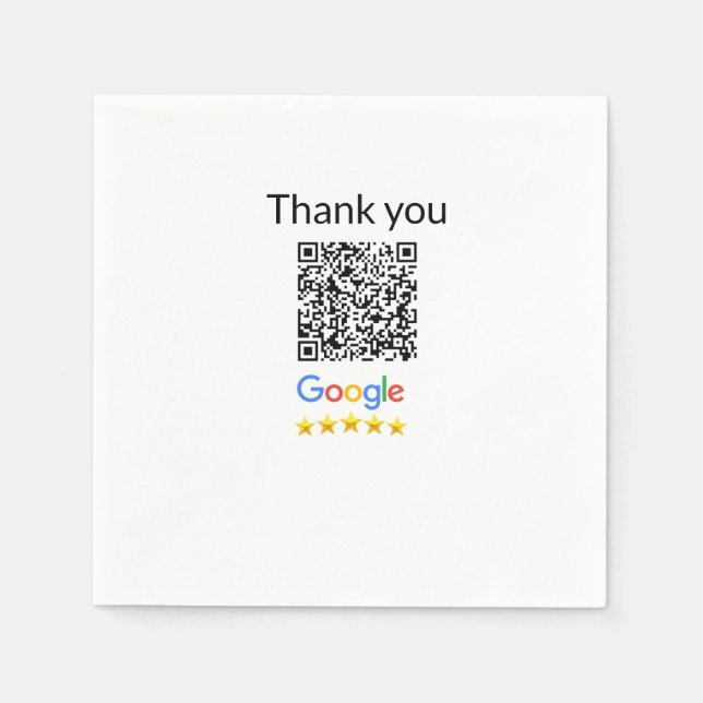 Simple minimal q r code add logo scan code name we napkin (Front)