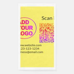 Simple minimal q r code add logo scan code name we napkin