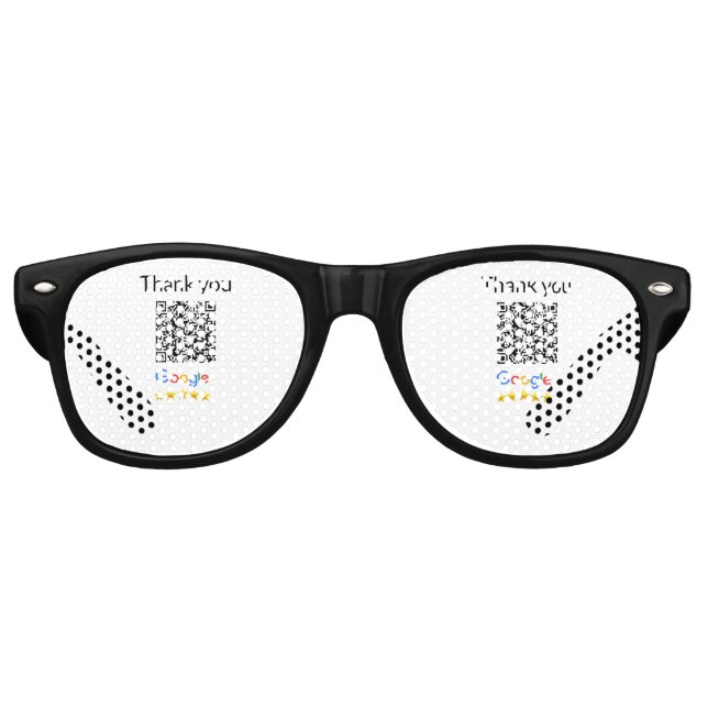 Simple minimal q r code add logo scan code name we retro sunglasses (Front)