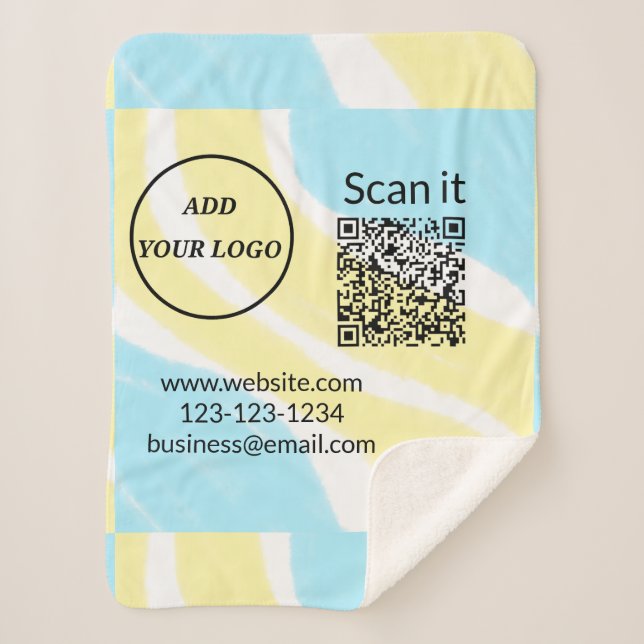 Simple minimal q r code add logo scan code name we sherpa blanket (Front)