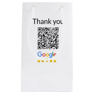 Simple minimal q r code add logo scan code name we small gift bag