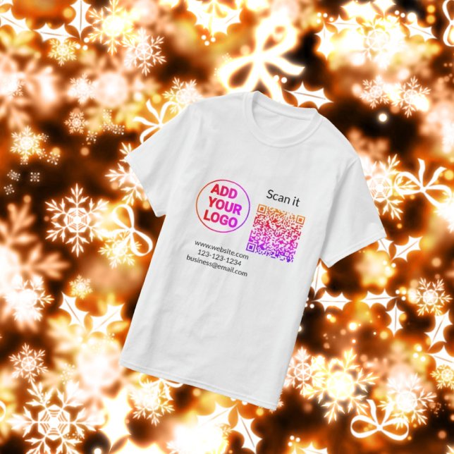 Simple minimal q r code add logo scan code name we T-Shirt (Creator Uploaded)