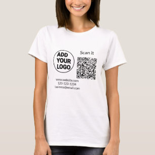 Simple minimal q r code add logo scan code name we T-Shirt