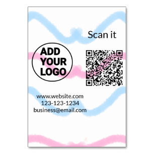 Simple minimal q r code add logo scan code name we table number