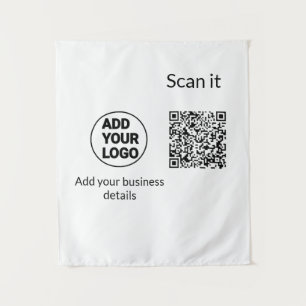 Simple minimal q r code add logo scan code name we tapestry