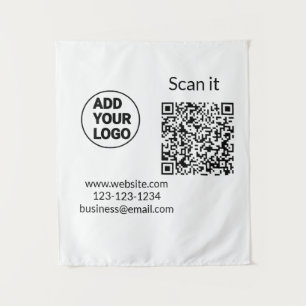 Simple minimal q r code add logo scan code name we tapestry