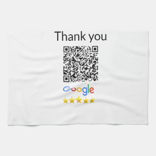 Simple minimal q r code add logo scan code name we tea towel