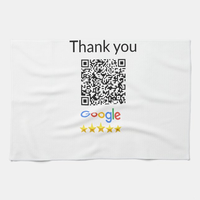 Simple minimal q r code add logo scan code name we tea towel (Horizontal)
