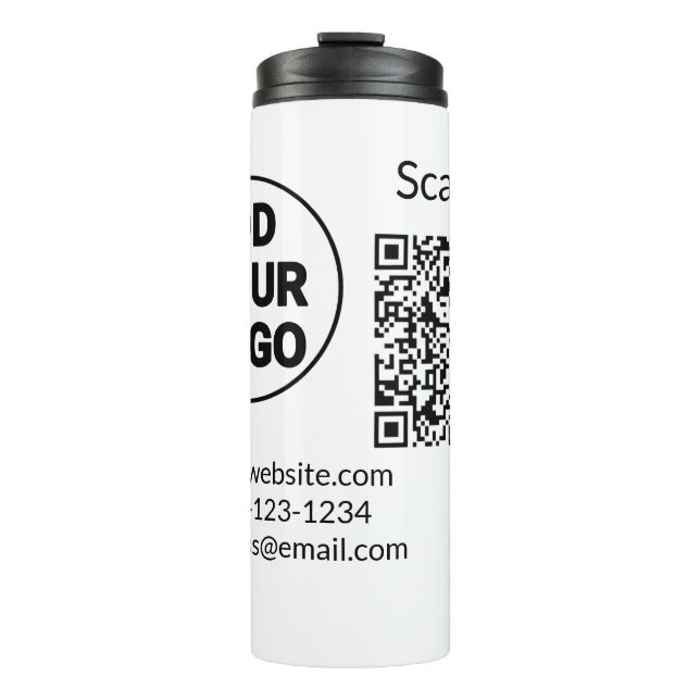 Simple minimal q r code add logo scan code name we thermal tumbler (Front)