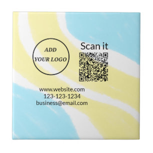 Simple minimal q r code add logo scan code name we tile