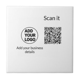 Simple minimal q r code add logo scan code name we tile